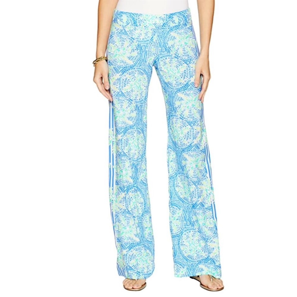 Lilly Pulitzer Bal Harbour Palazzo Pants in Bennet Blue Tropic NWT